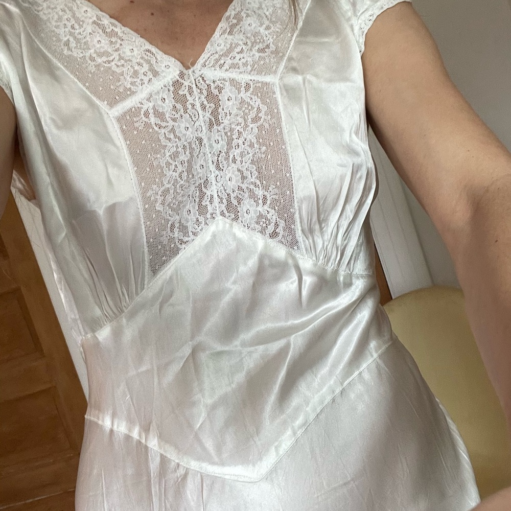 Vintage silk and lace slip dress